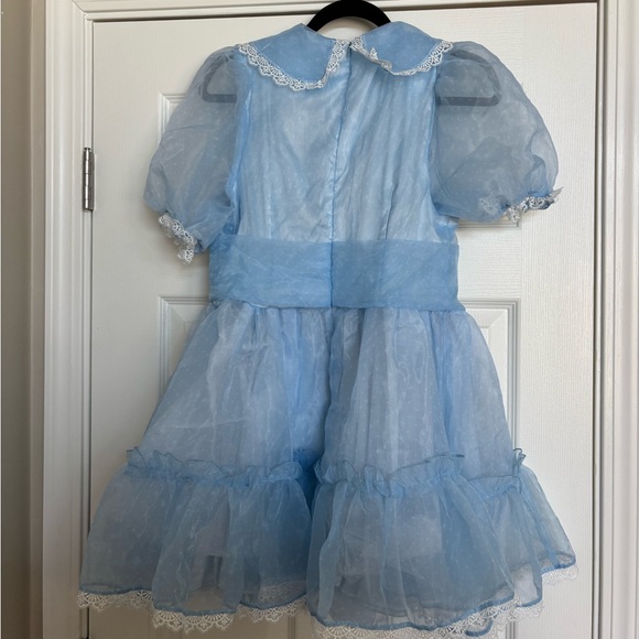 NWT Dolls Kill Blue and White lace with Pink Rose mini Dress - Picture 7 of 7